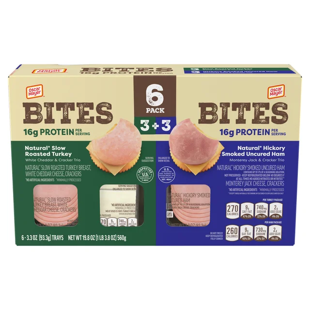 OSCAR MAYER BITES HAM/TURKEY VARIETY 6/3.3 OZ
