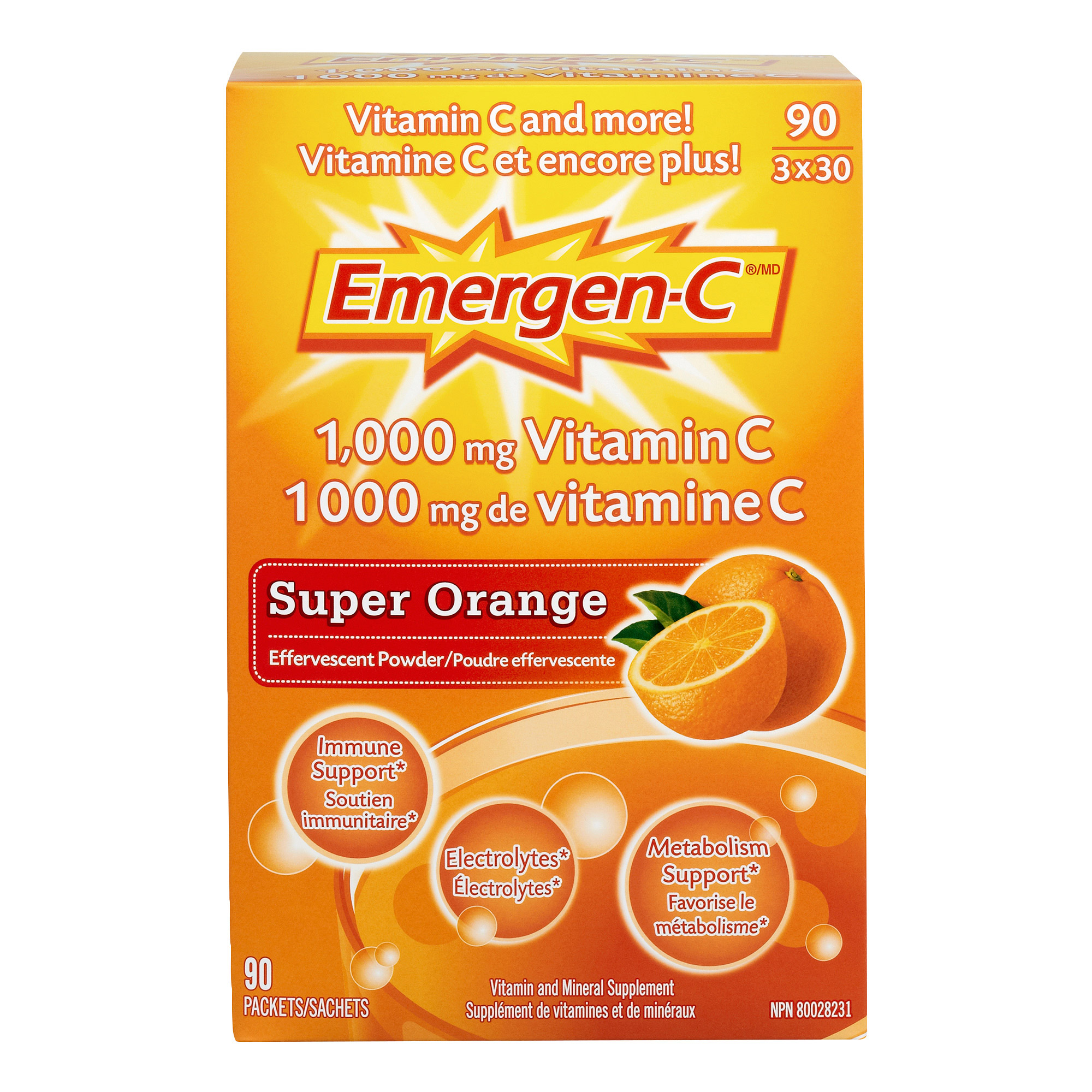 Emergen-C Super Orange, 1000mg Vitamin C