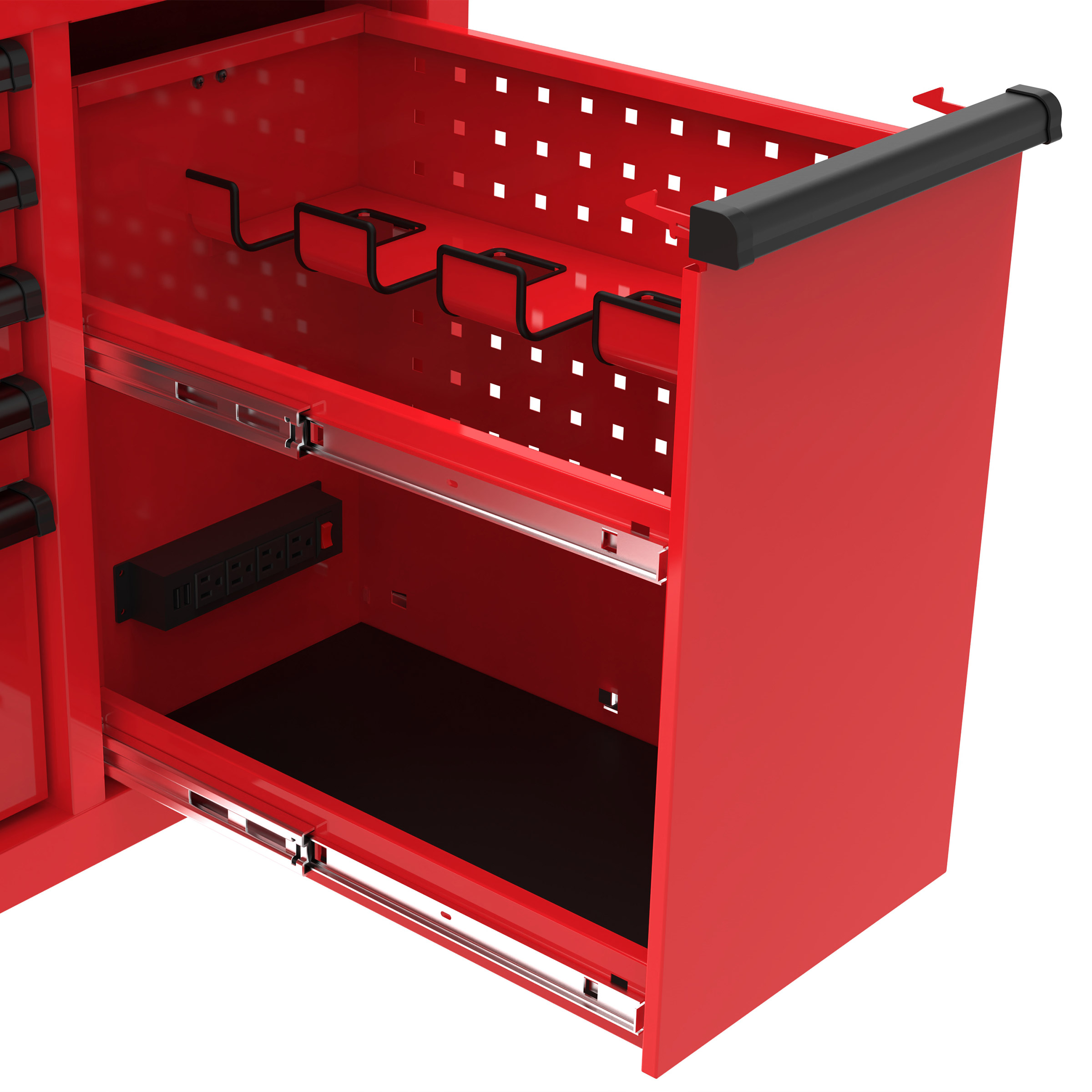 Homak 54 in. TECH Roller Cabinet with Stainless Steel Top & Power