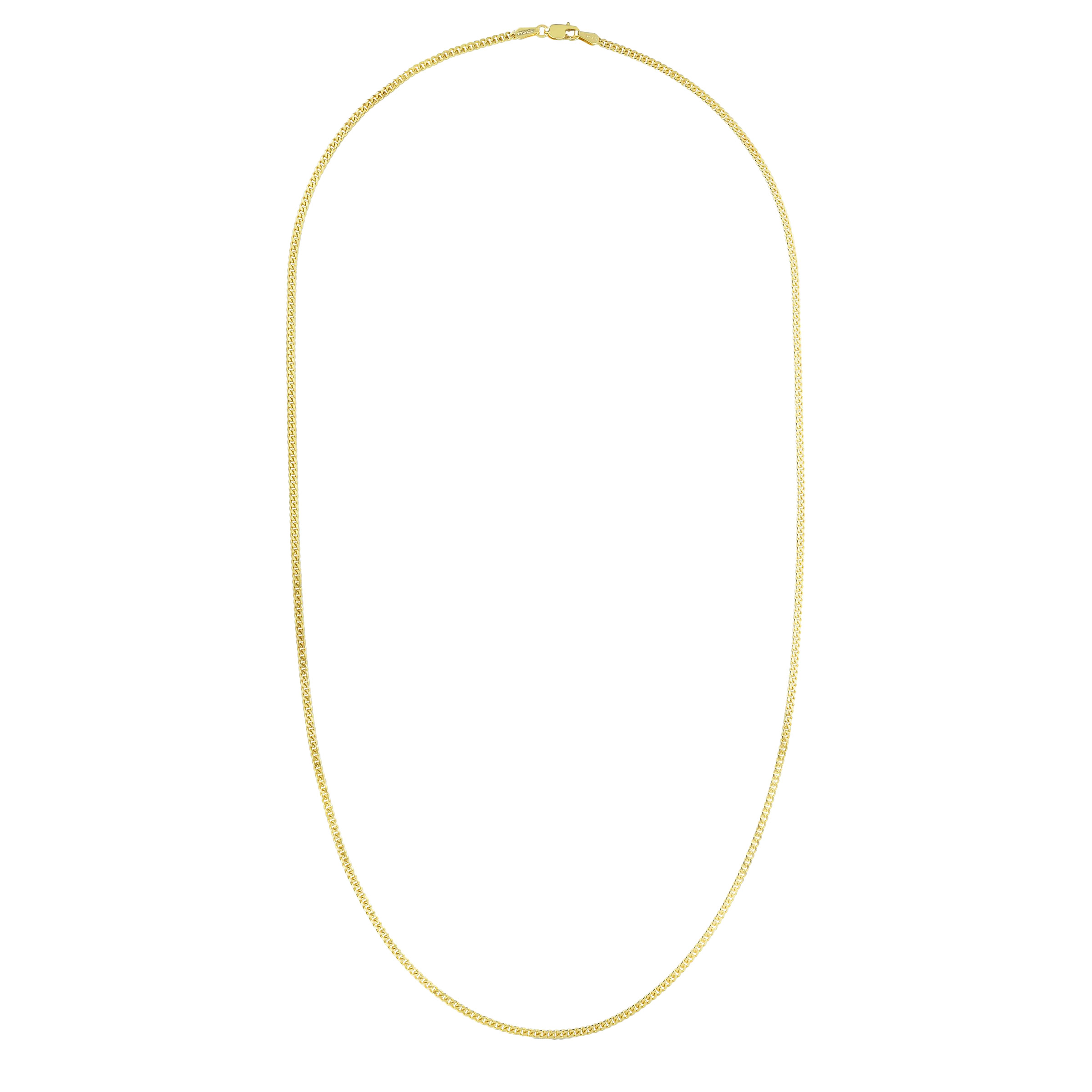 High Polish Rounded Curb Link Chain Necklace in Yellow Gold