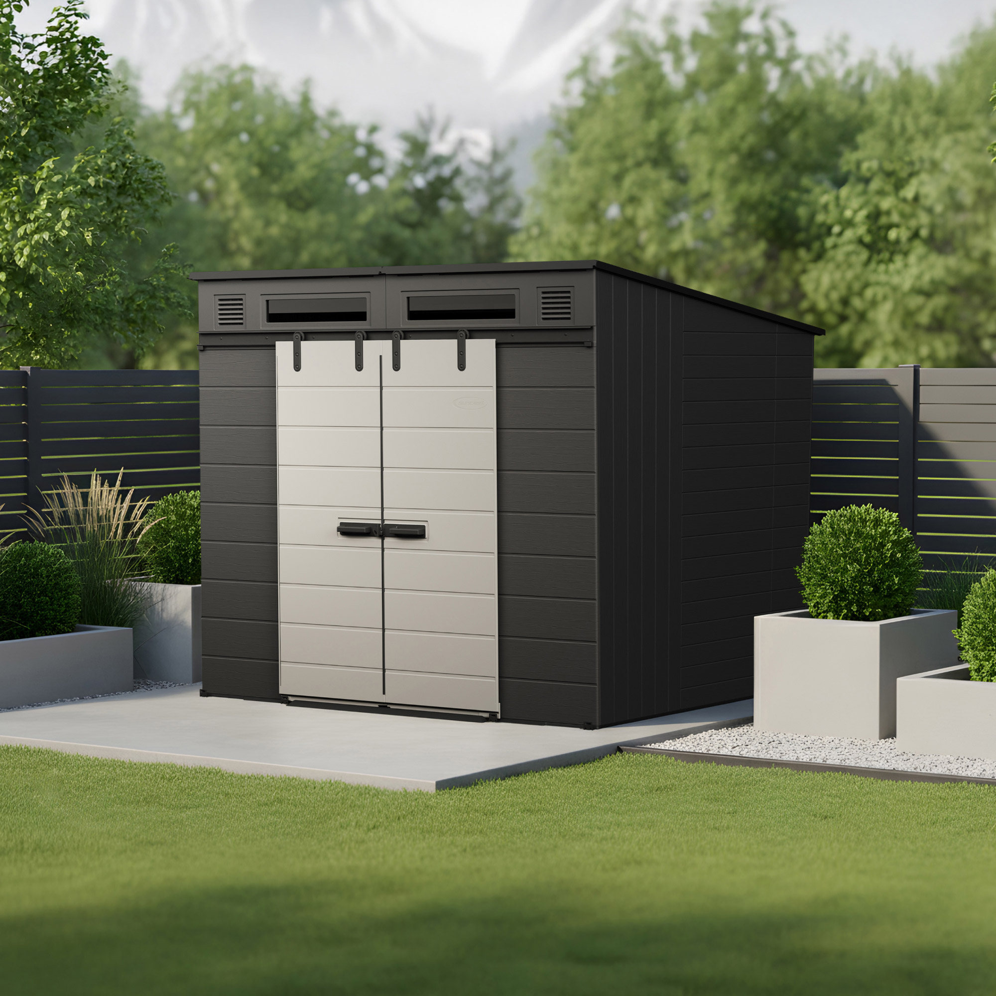 Suncast Modernist 8'x7' Dual Barn Door Storage Shed | Costco