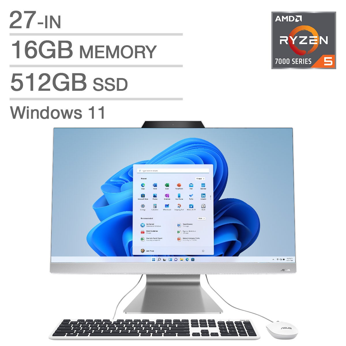ASUS 27-in All-in-One Desktop, AMD Ryzen 5 7520U - 16GB RAM ASUS 27-in All-in-One Desktop, AMD Ryzen 5 7520U - 16GB RAM