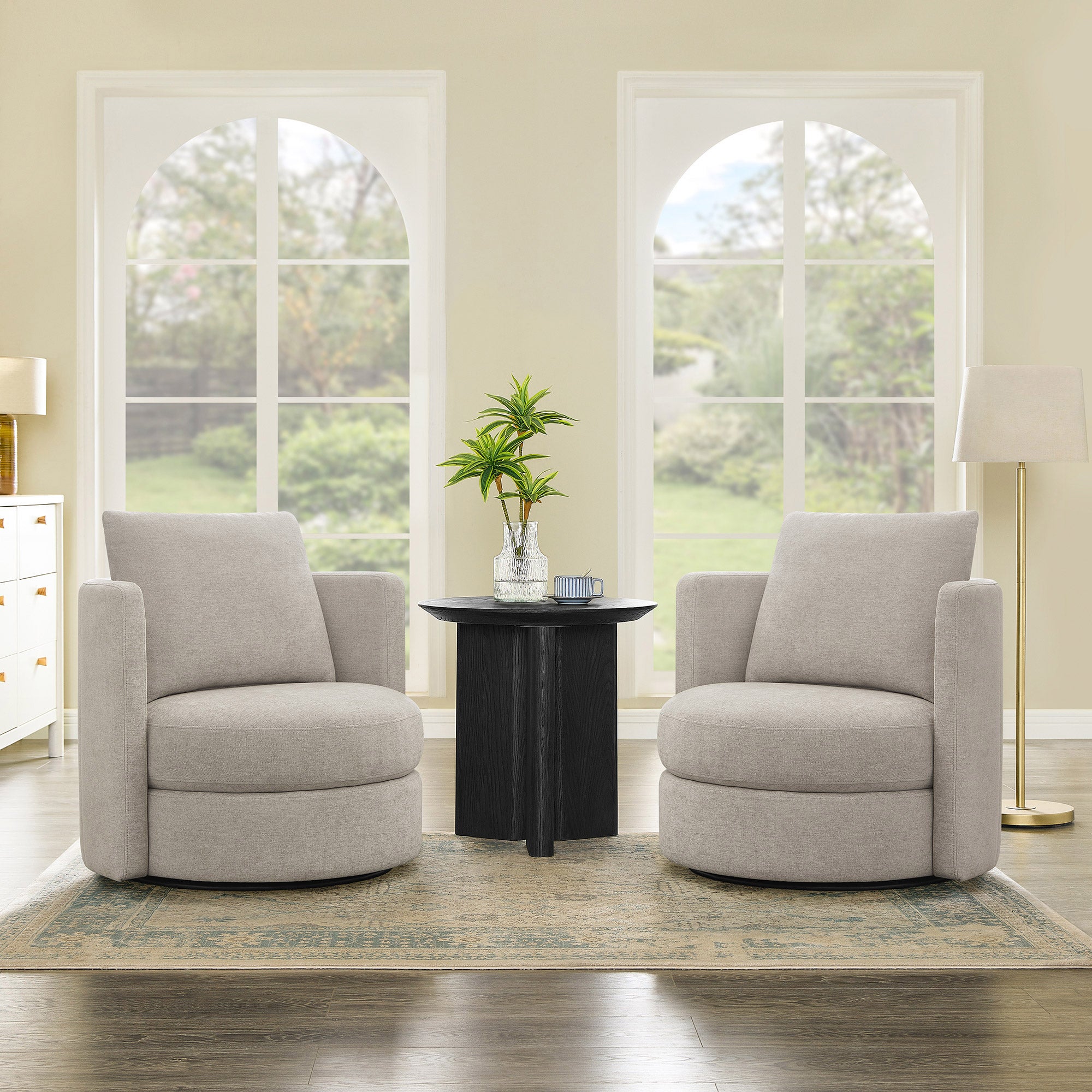 雪のchair Thomasville Davos Swivel Chairs, 2-pack, Gray | Costco