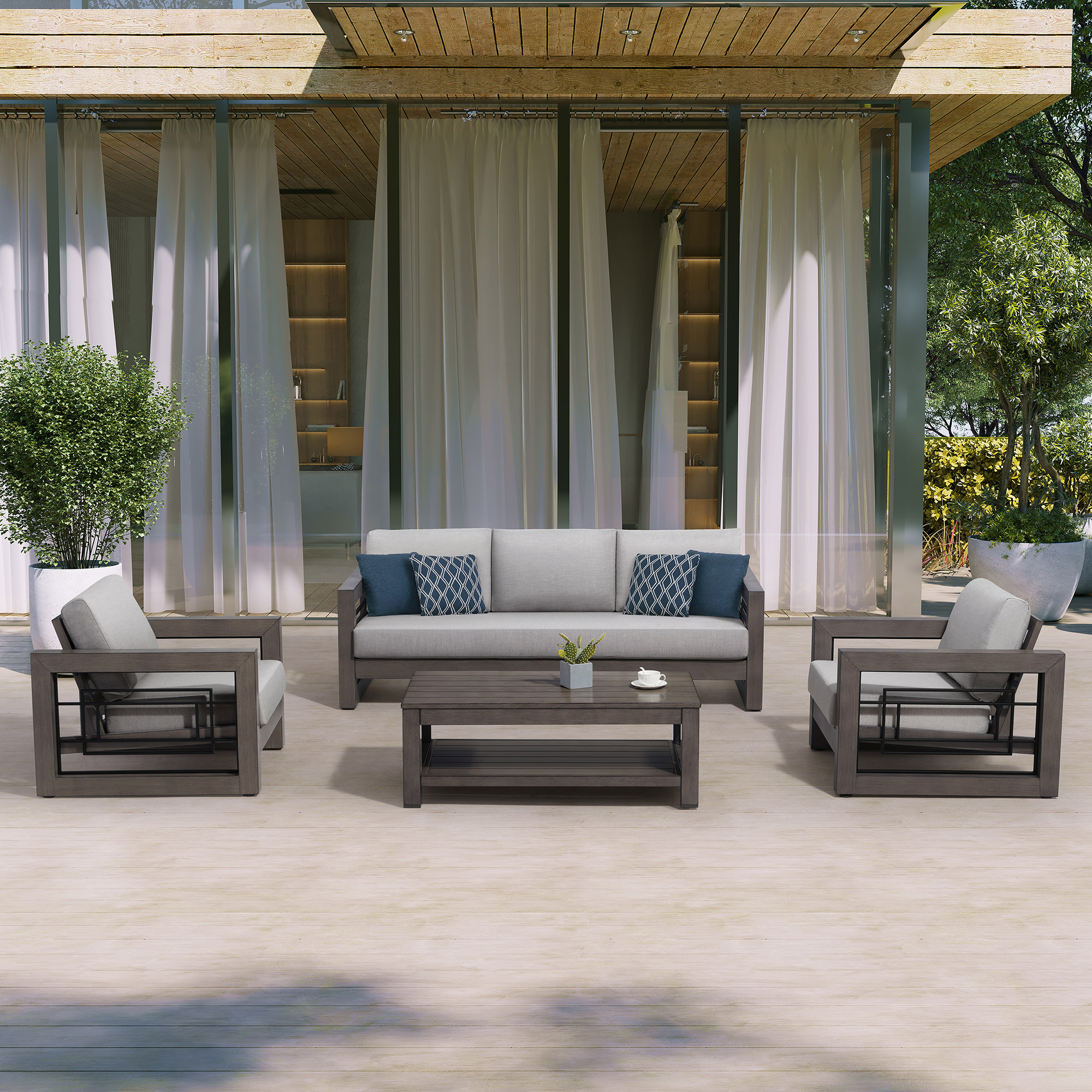 Austin II 4-piece Outdoor Patio Seating Set Costco