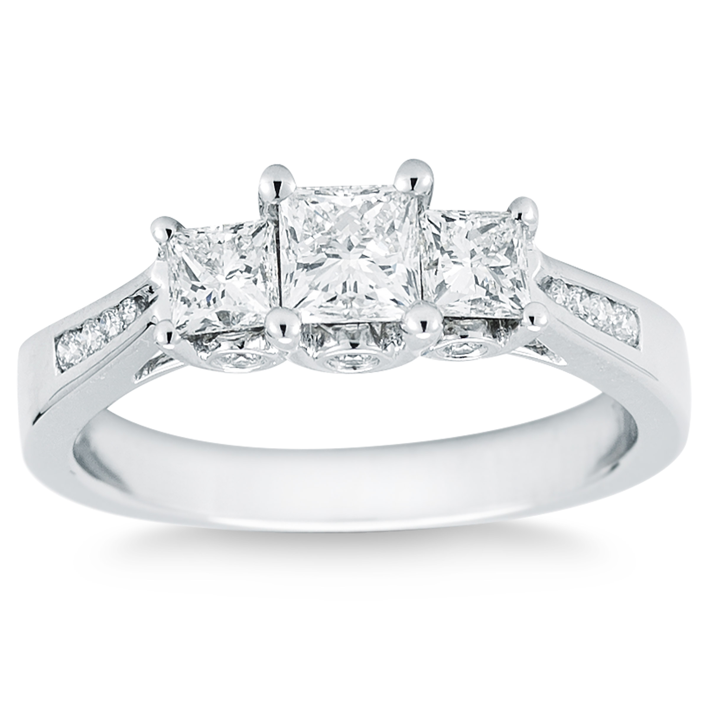 Princess Cut and Round Brilliant Diamond Ring (1.10 ctw)