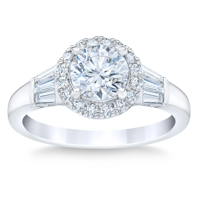 1.70CTW ROUND DIAMOND PLATINUM WED RING SZ 7 1.20CT CENTER VS1 "H"