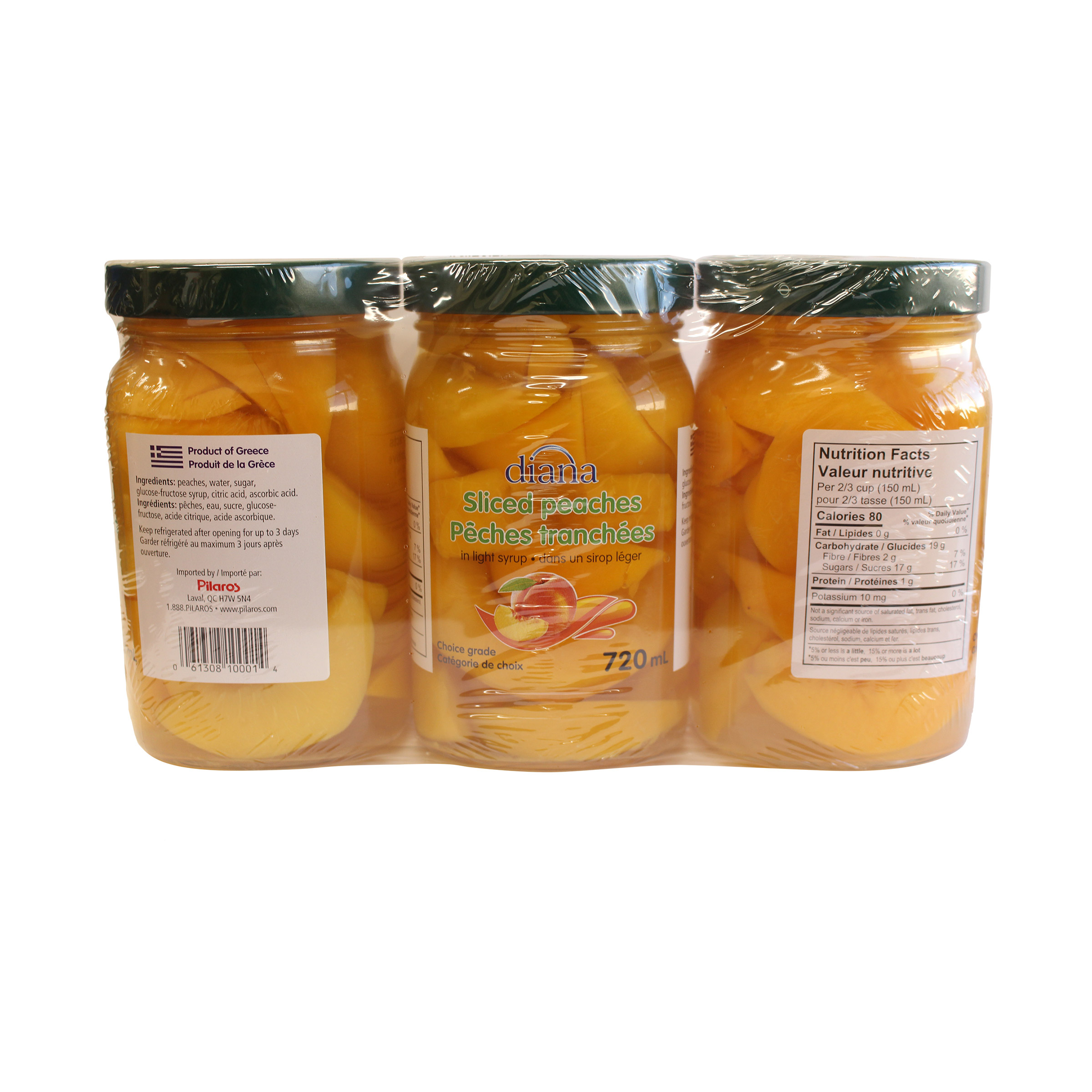 Diana Sliced Peaches in Light Syrup, 3 × 720 mL