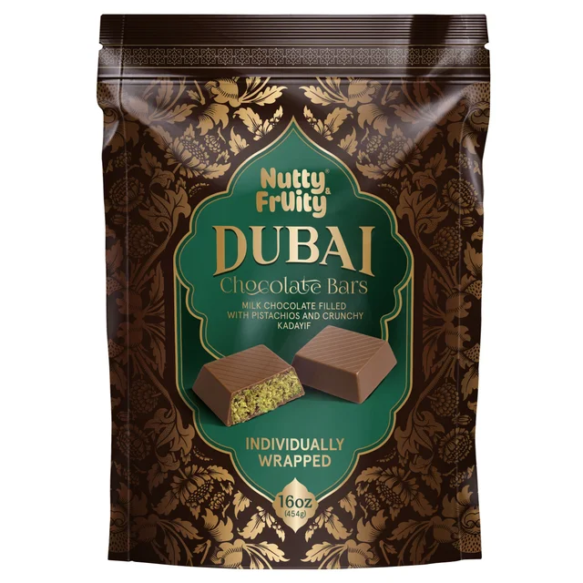 NUTTY AND FRUITY DUBAI CHOCOLATE BARS 16 OUNCE BAG