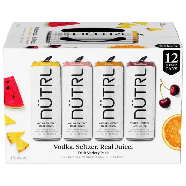 NUTRL VODKA SELTZER FRUIT VY 12/12 OZ CANS