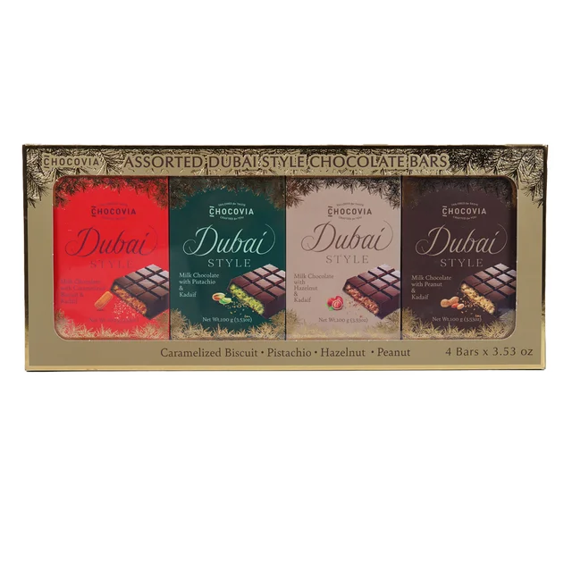 CHOCOVIA DUBAI STYLE VARIETY PACK 4 PACK 14.1 OUNCES