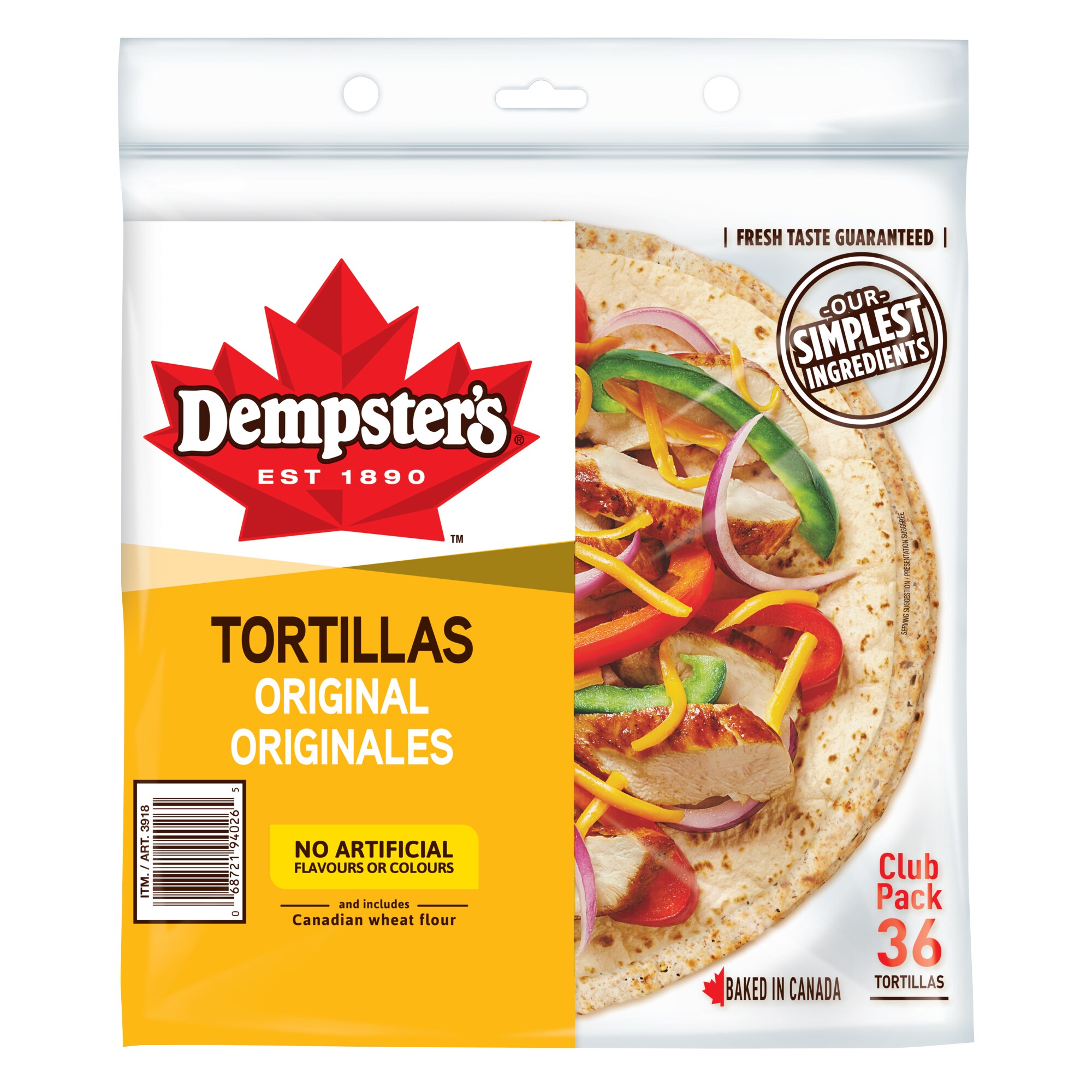 Dempster’s Original Tortillas, pack of 36