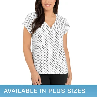 HILARY RADLEY WOMEN'S SHORT SLEEVE V-NECK BLOUSE