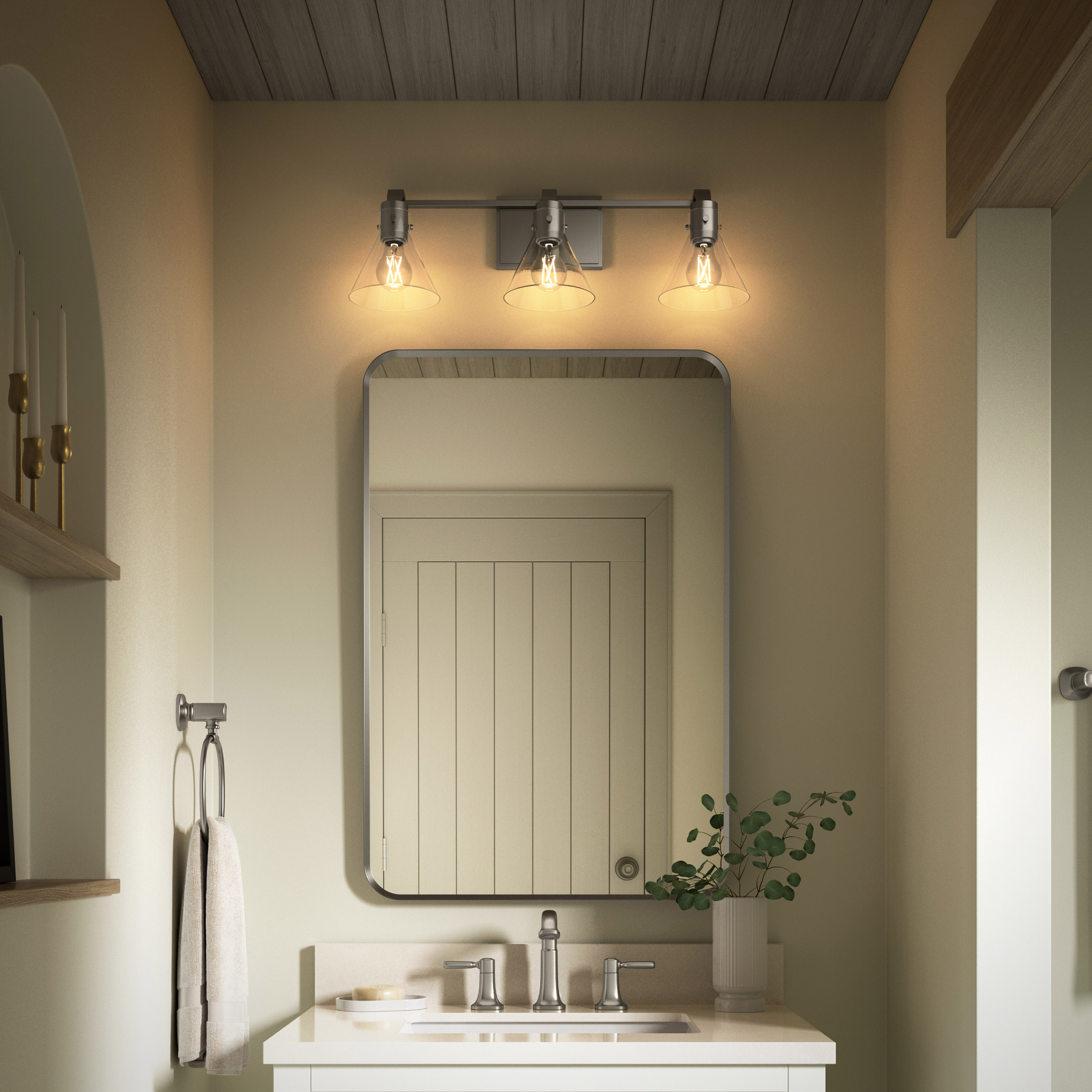 Kohler Orime Three-light Flared Glass Shade Wall Sconce | Costco