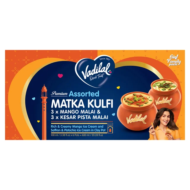 VADILAL KULFI VARIETY PACK 6 COUNT 20.28 OUNCES