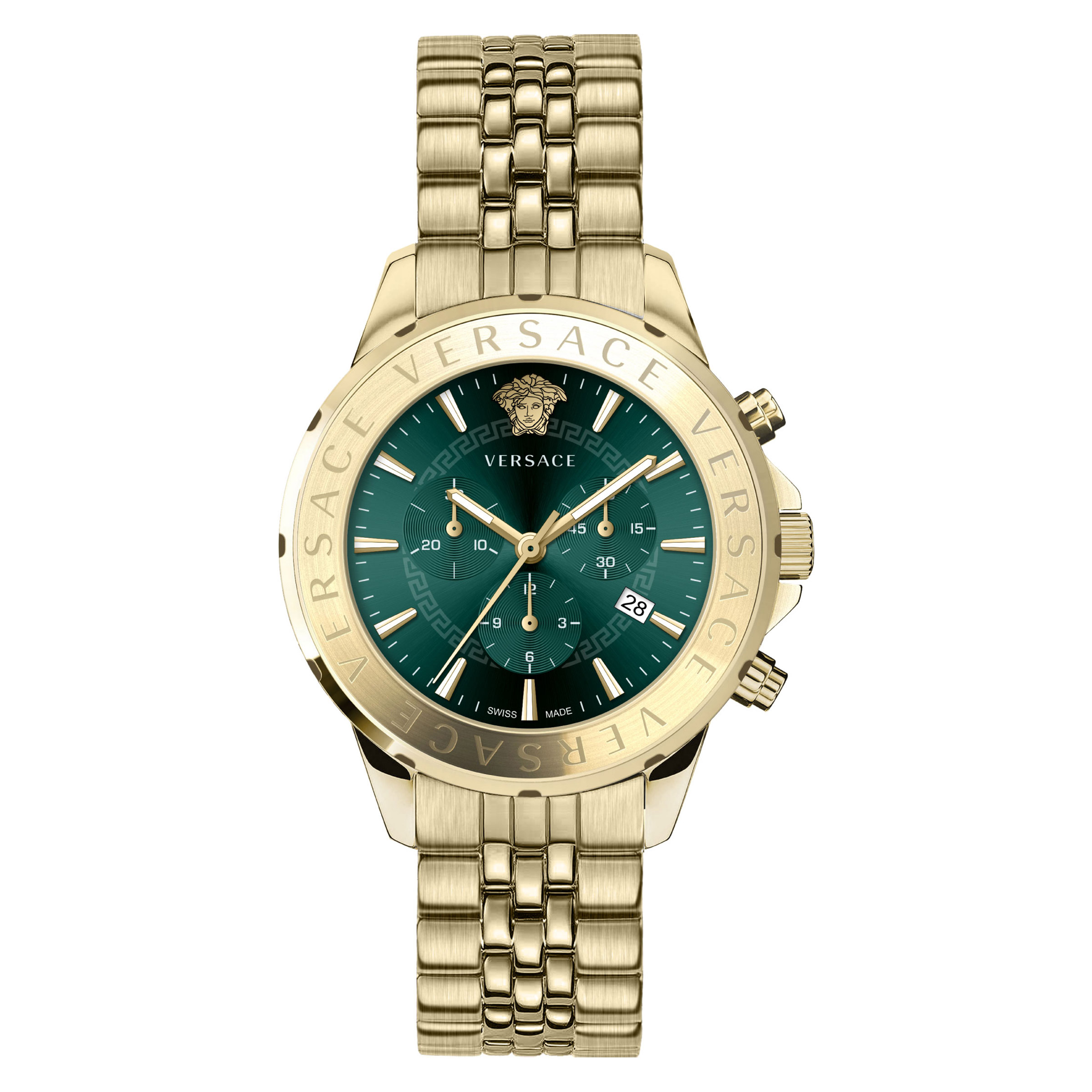 Versace V-Chrono Signature Green Dial Men's Watch
