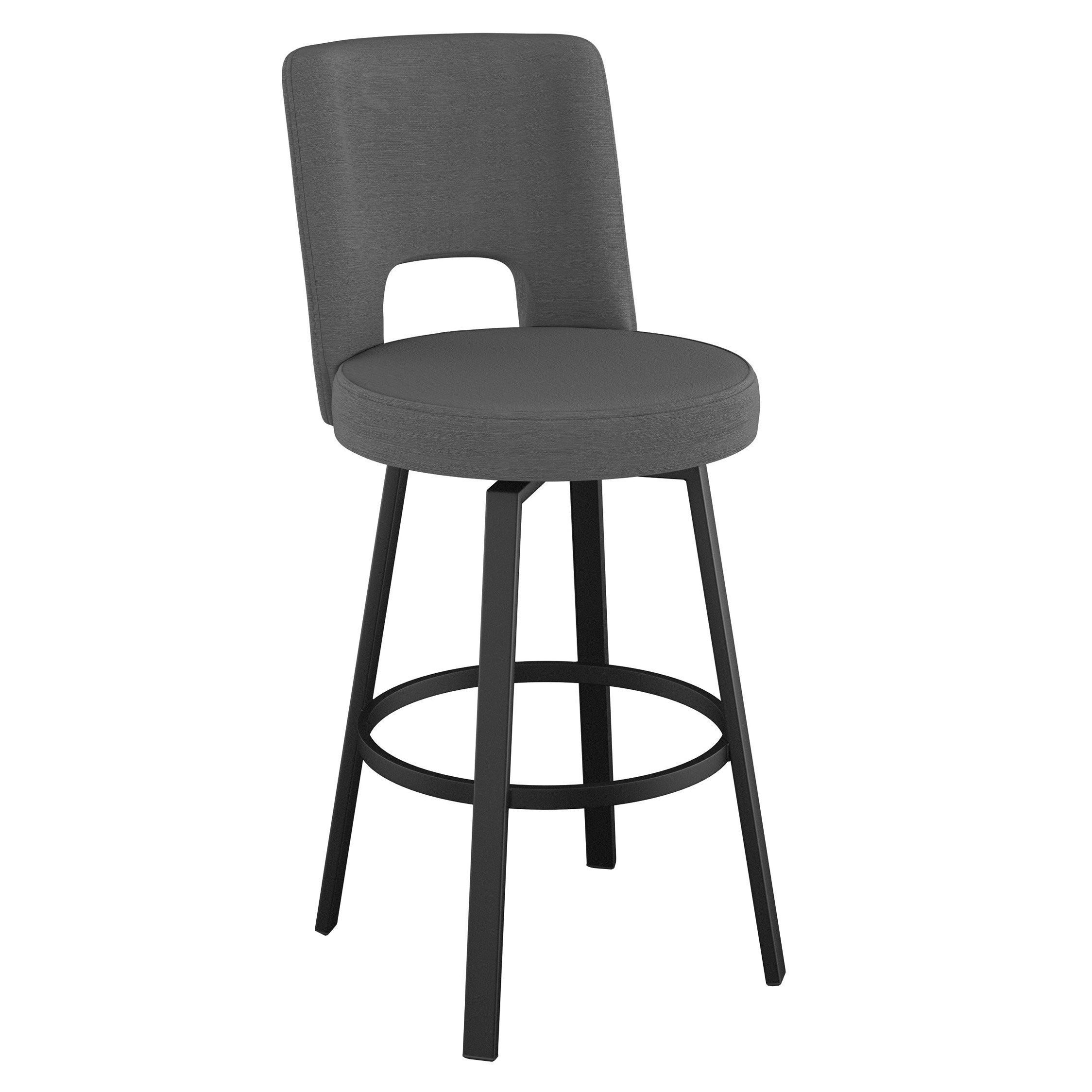 Amisco Beckett Swivel Counter Stool Black Metal Frame