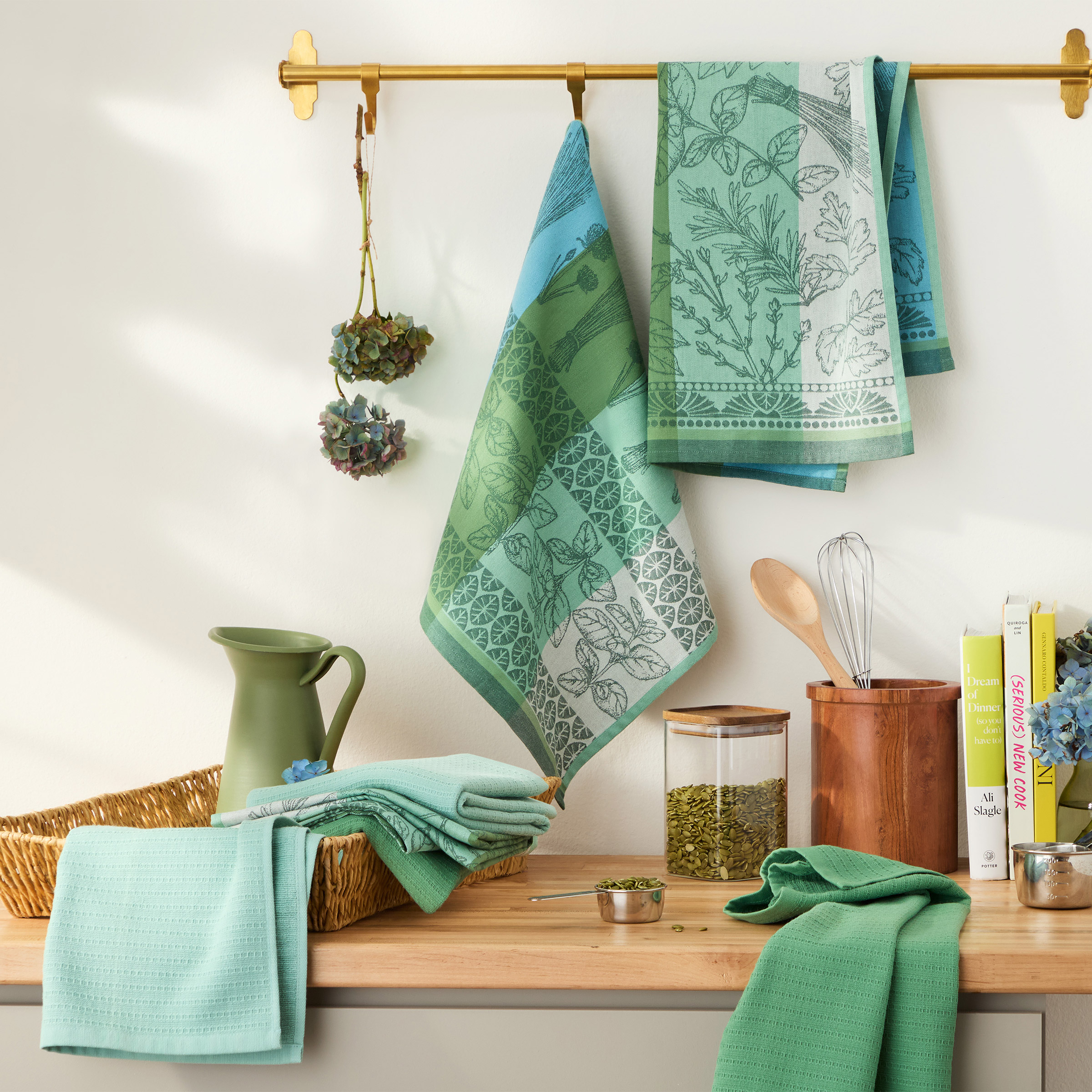 Jacquard Flatwoven Kitchen Towels  8-pack