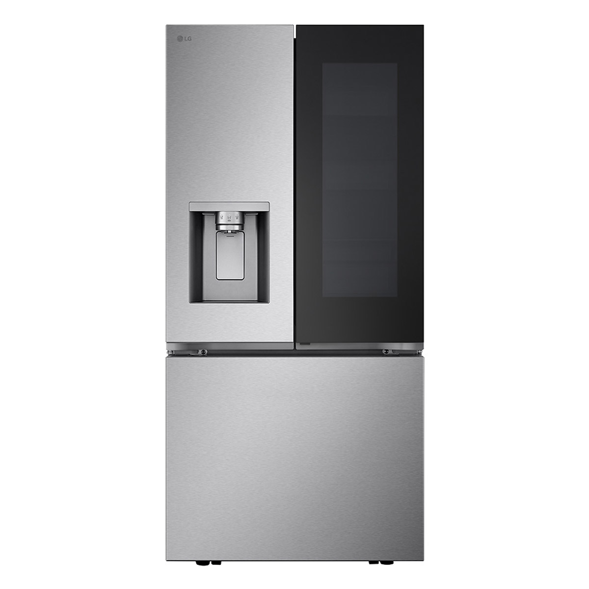 LG 33 in. 25 cu. ft. Stainless Steel Standard Depth Max French Door Refrigerator with InstaView Door-in-Door and Craft Ice