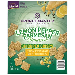 Crunchmaster Lemon Pepper Parmesan Flavored Chickpea Crisps, 16 oz