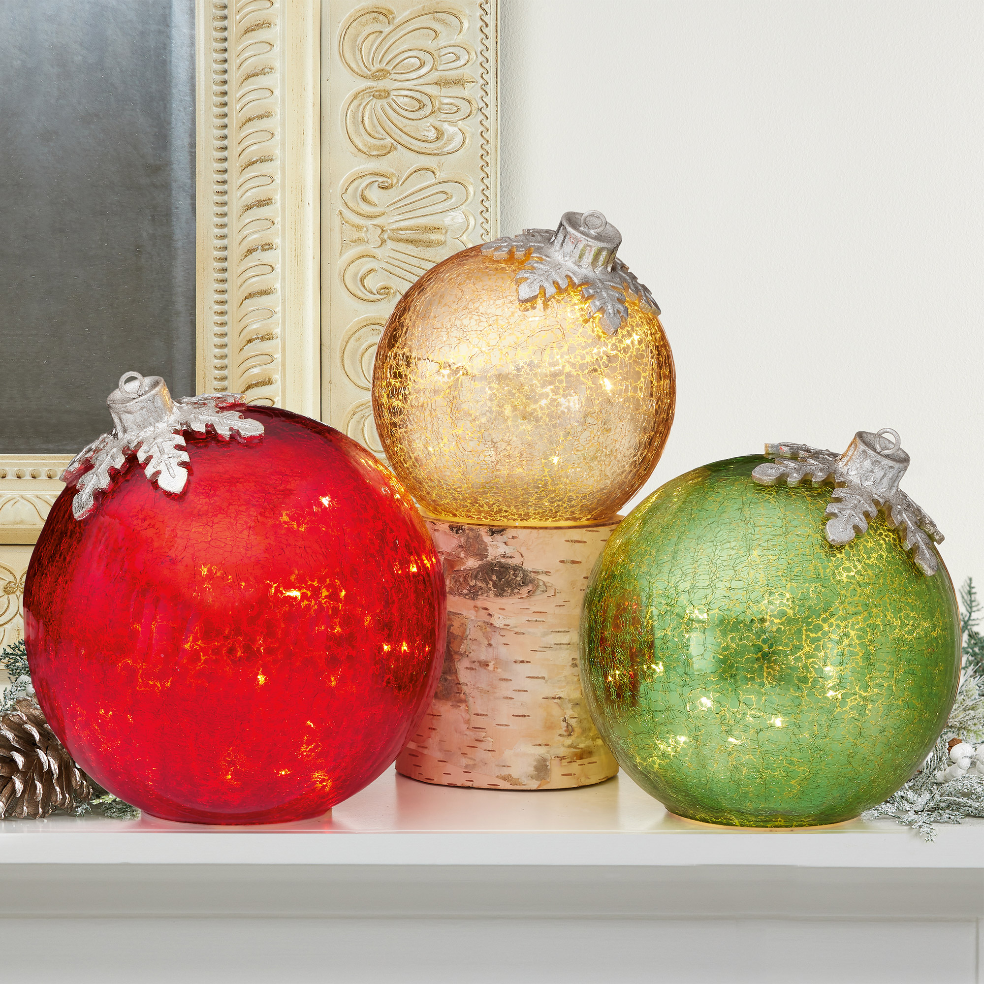 Glass Ornaments Decor, 3-piece 