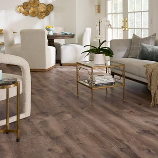 Mohawk Home 12MM Thick 9.4in X 47.2in AC4 Waterproof Surface Laminate Wood Plank Flooring (18.6 sq ft/ctn), Stonebriar Oak