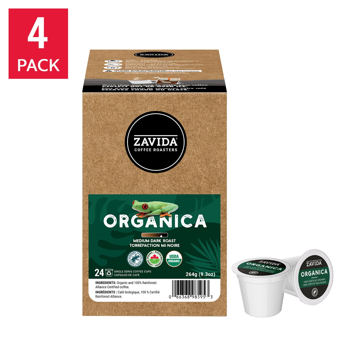 Zavida Organic Organica Coffee K-Cup Pods, 96- count | Costco