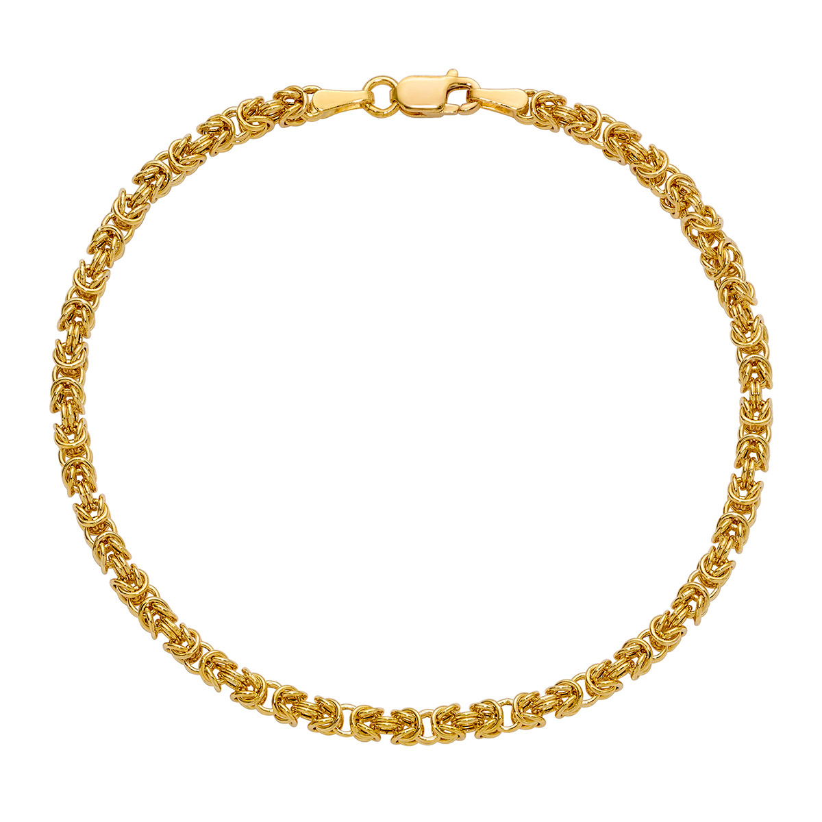 Hollow Byzantine Bracelet in Yellow Gold