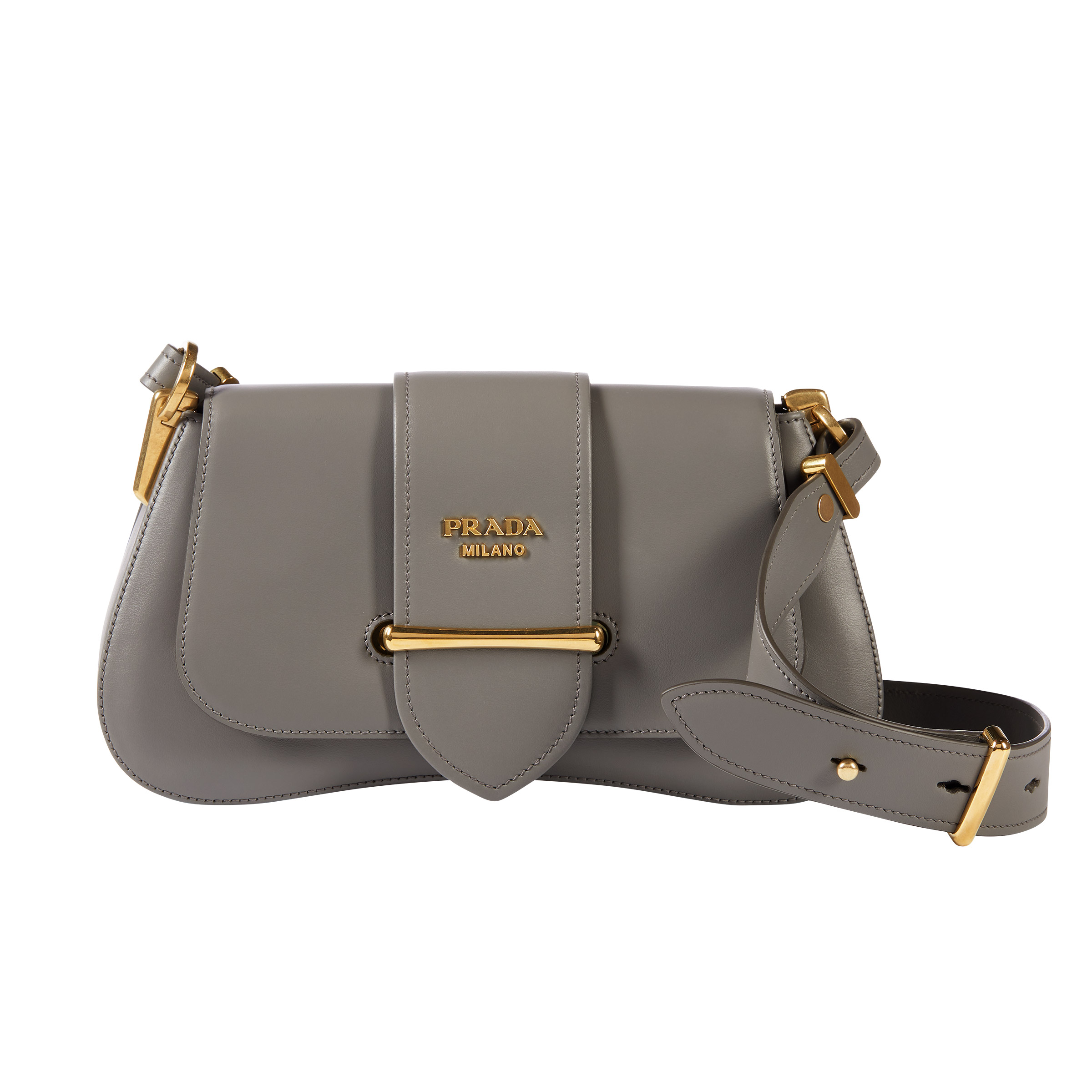 Prada Sidonie Leather Bag, Gray | Costco