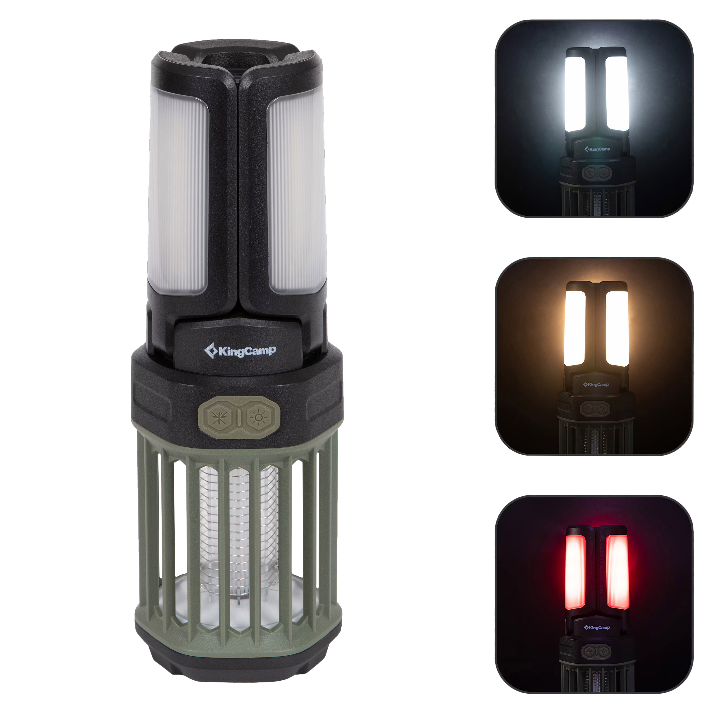KingCamp 2-in-1 Rechargeable Camping Lantern w/Bug Zapper, 2-pack
