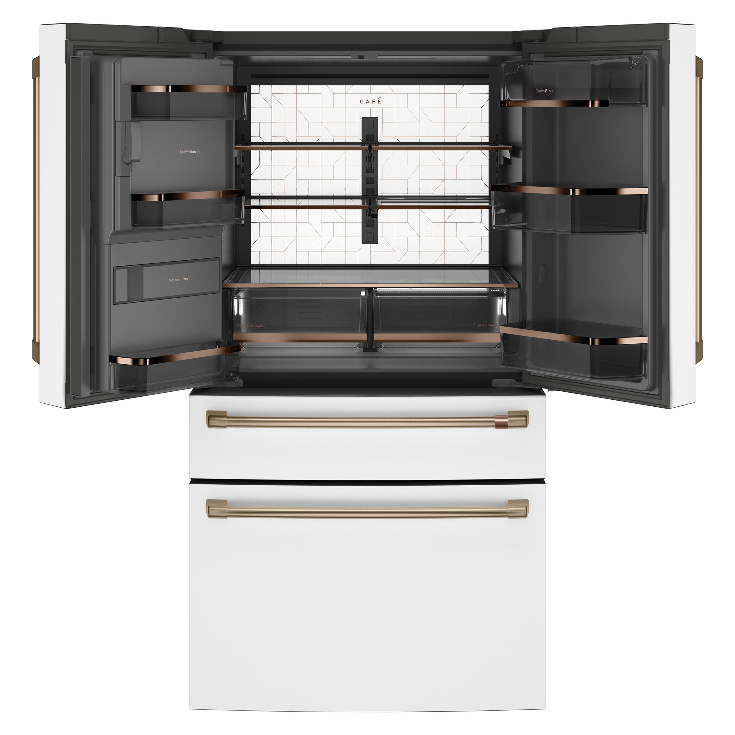 CAFÉ ENERGY STAR 22.3 Cu. Ft. Smart Counter-Depth 4-Door French-Door Refrigerator - Thumbnail 5