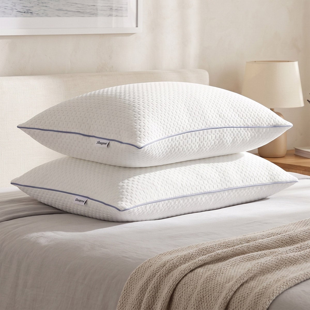 Beautyrest Cooling Memory Foam Cluster Pillow, 2-pack