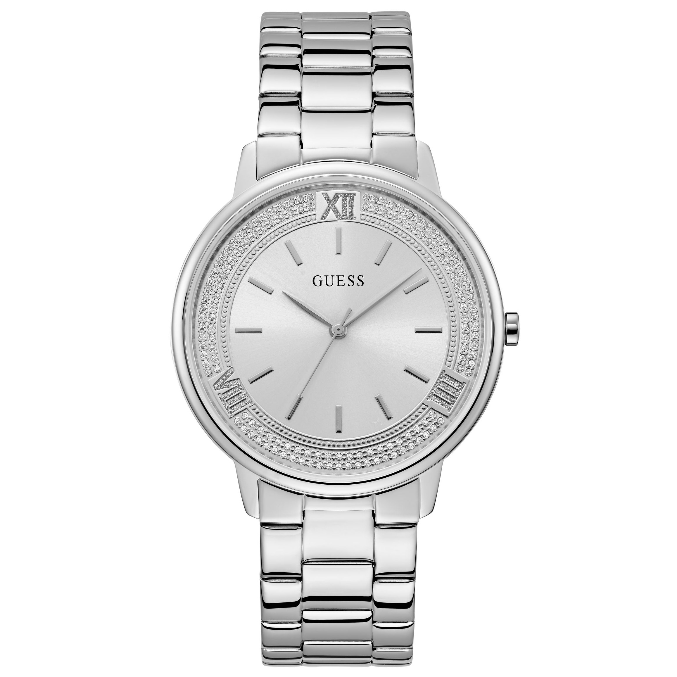 Guess Silver-tone Crystal Dial Ladies Watch