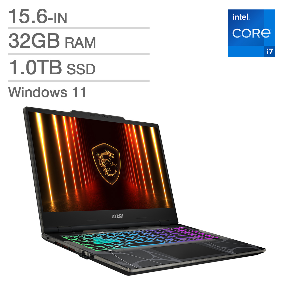 MSI Cyborg 15 15.6-in Gaming Laptop, Intel Core i7-13620H – 32GB RAM, 1TB SSD, 8GB NVIDIA GeForce RTX 5070
