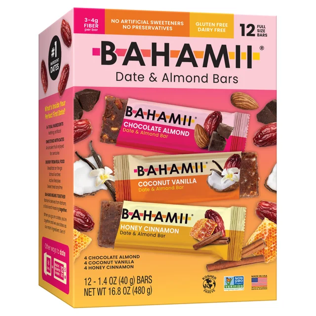BAHAMII BARS DATE + ALMOND VARIETY 12CT 1.05LBS