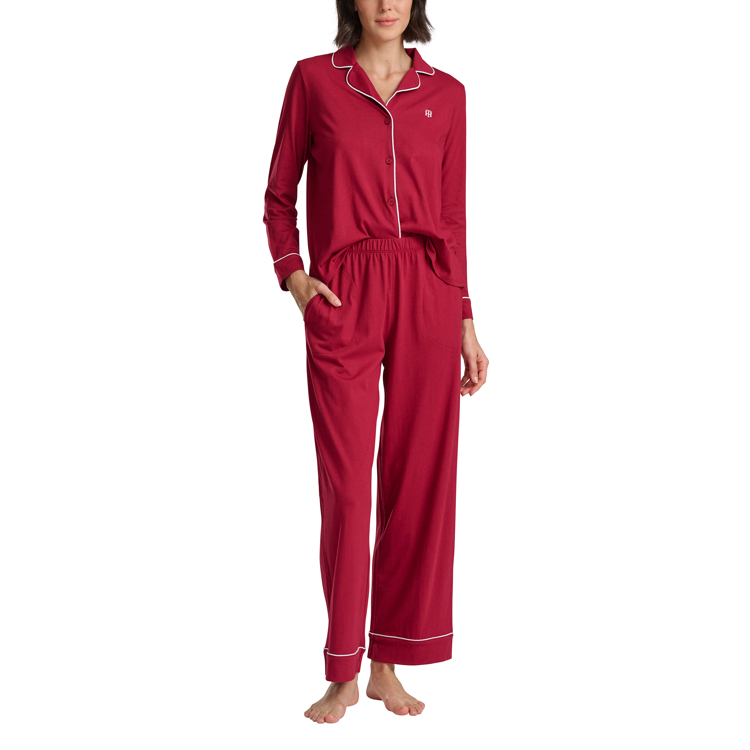 Tommy Hilfiger Women's Notch Collar Pajama Set, 2-piece