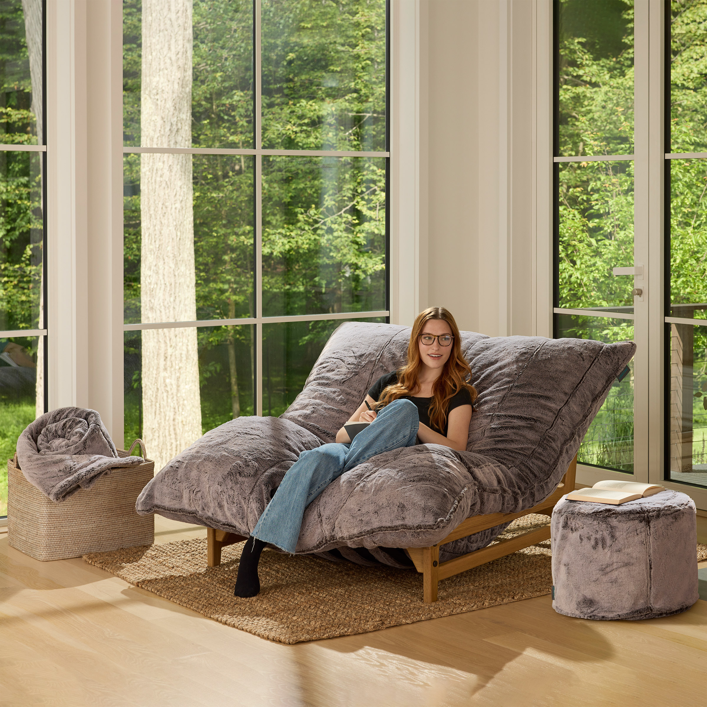 Lovesac PillowSac Accent Chair Bundle with Ottoman