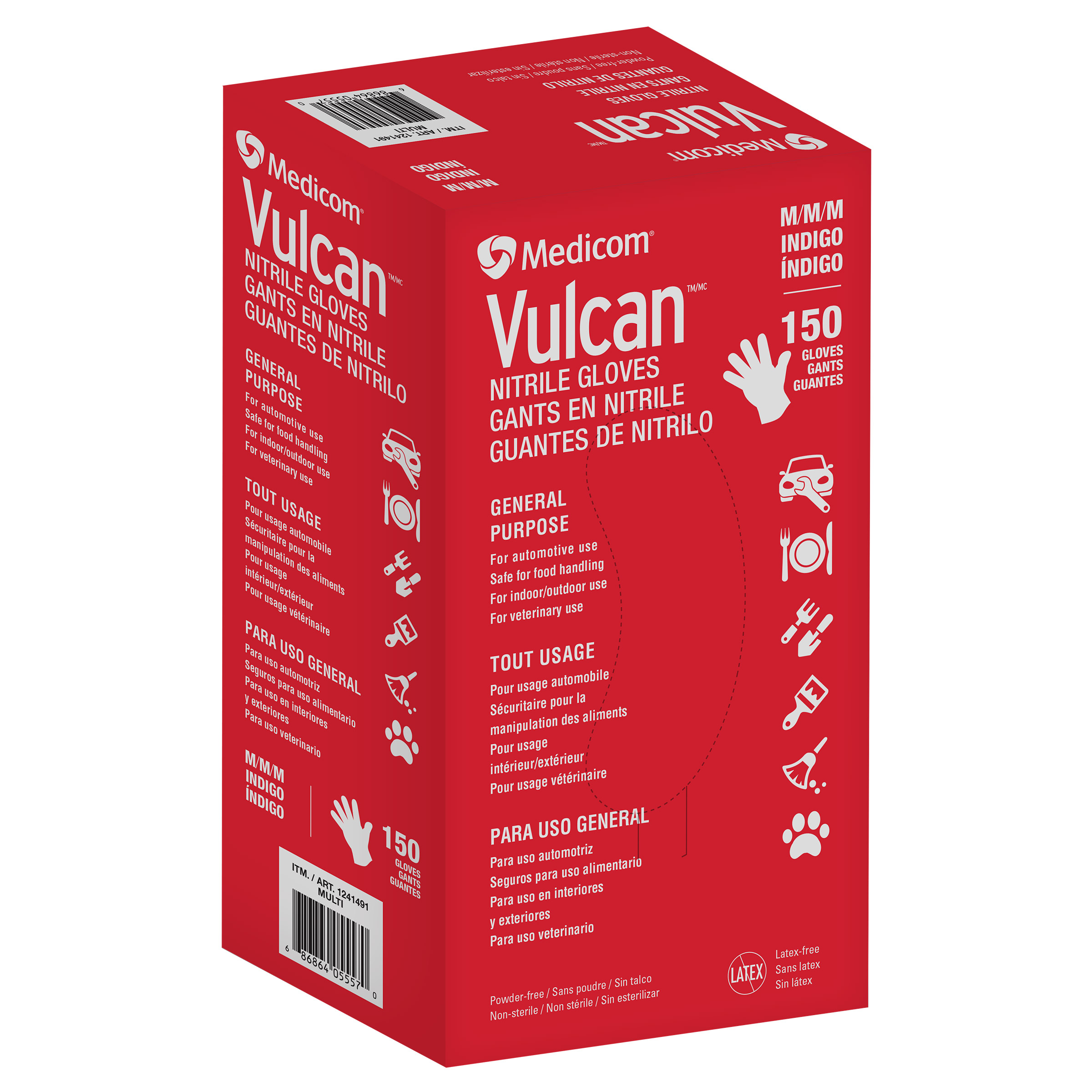 Vulcan Nitrile Gloves, Medium, Indigo | Costco