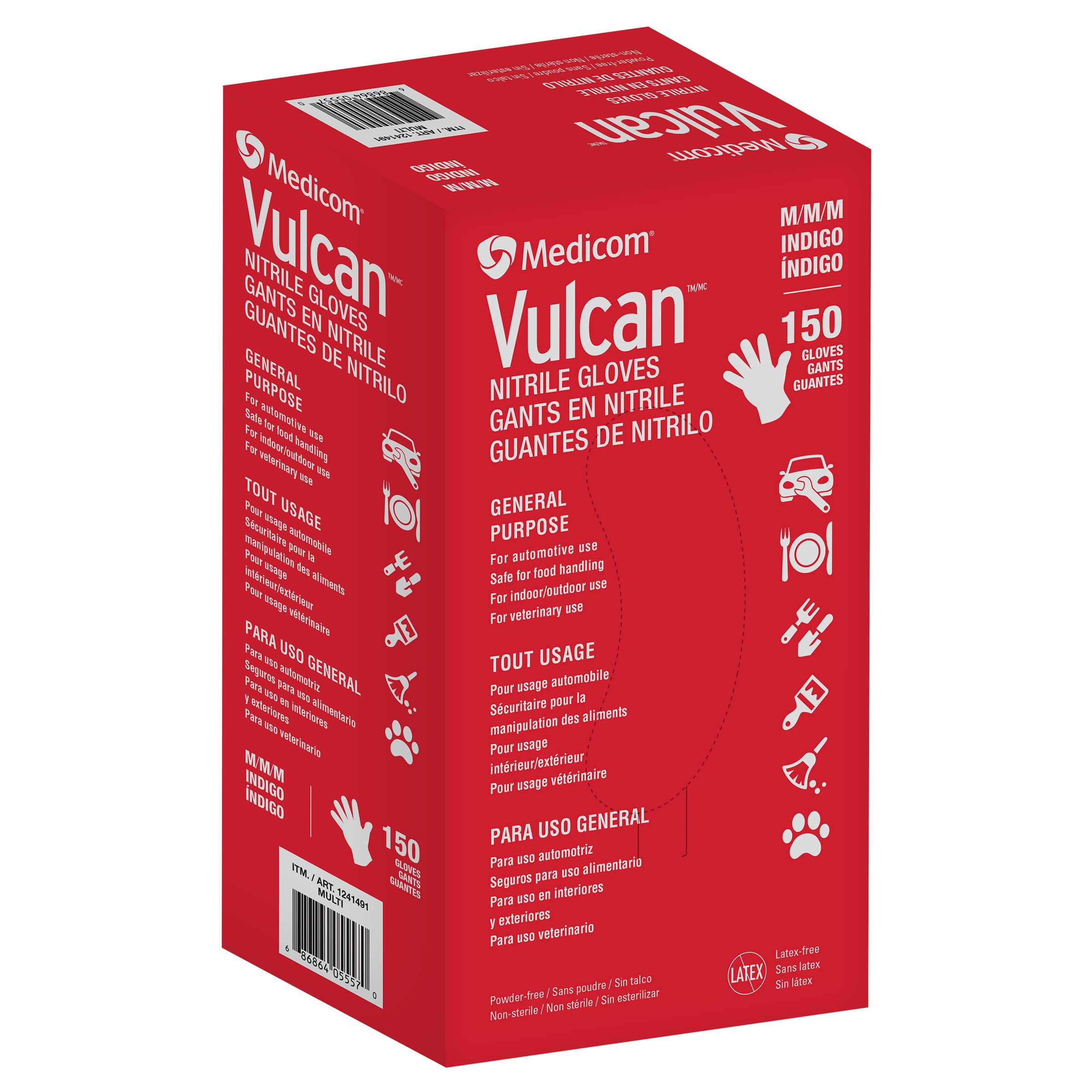 Vulcan Nitrile Gloves, Medium, Indigo | Costco