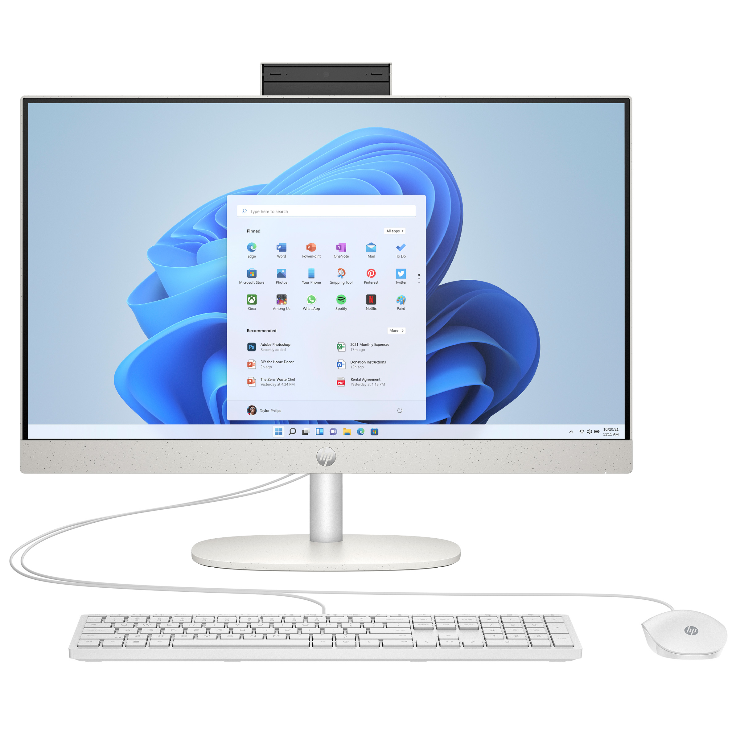 HP Pavilion23 一体型PC i3 8GB SSD128 office HP 23.8 in. All-in-One Desktop, AMD Ryzen 3 7320U - 8GB RAM, 512GB