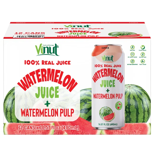 VINUT WATERMELON JUICE+PULP 12 PACK 16.57 OZ EACH
