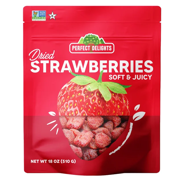 PERFECT DELIGHTS DRIED STRAWBERRIES 18 OUNCES