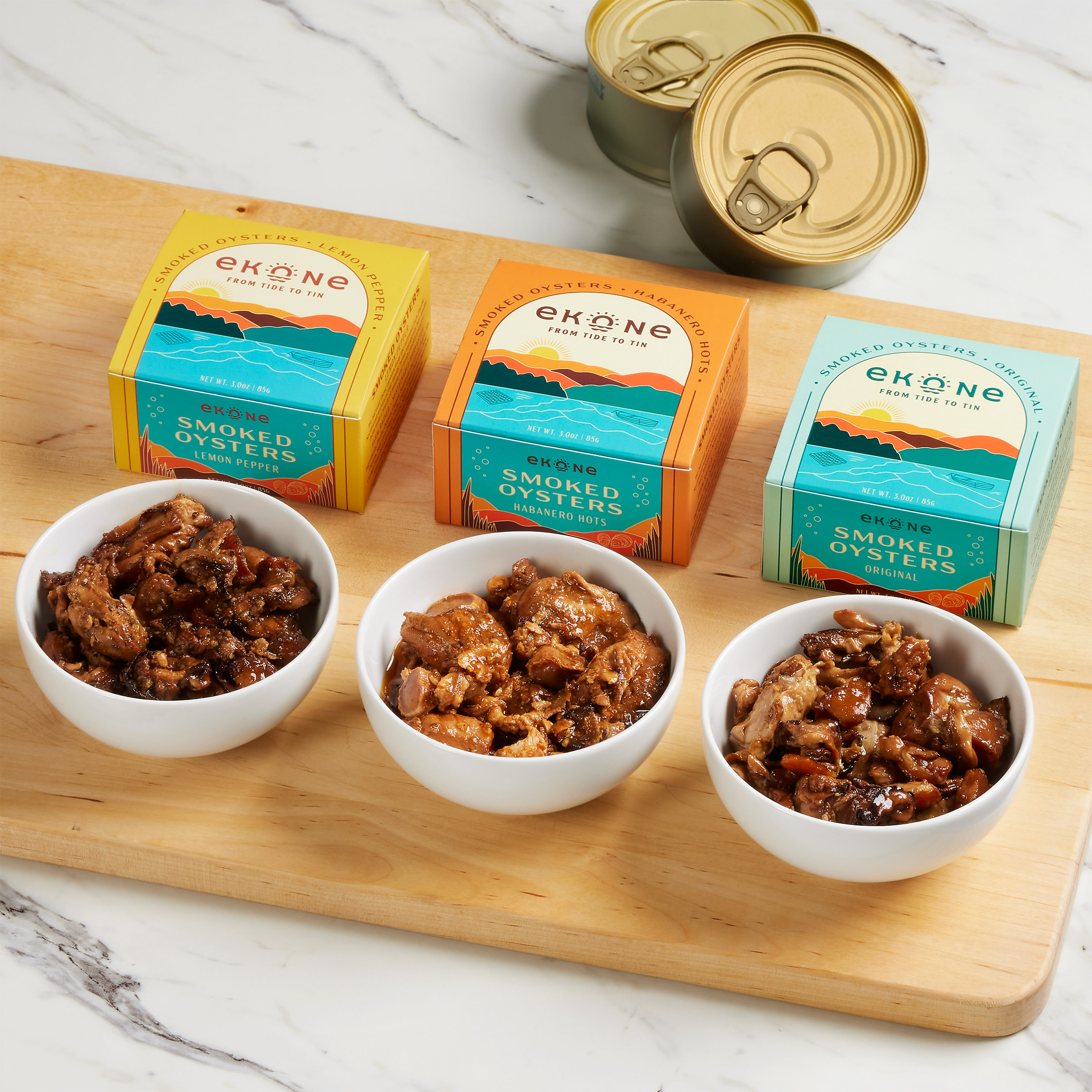 Ekone Smoked Oysters Sampler Variety Pack  8 Pack