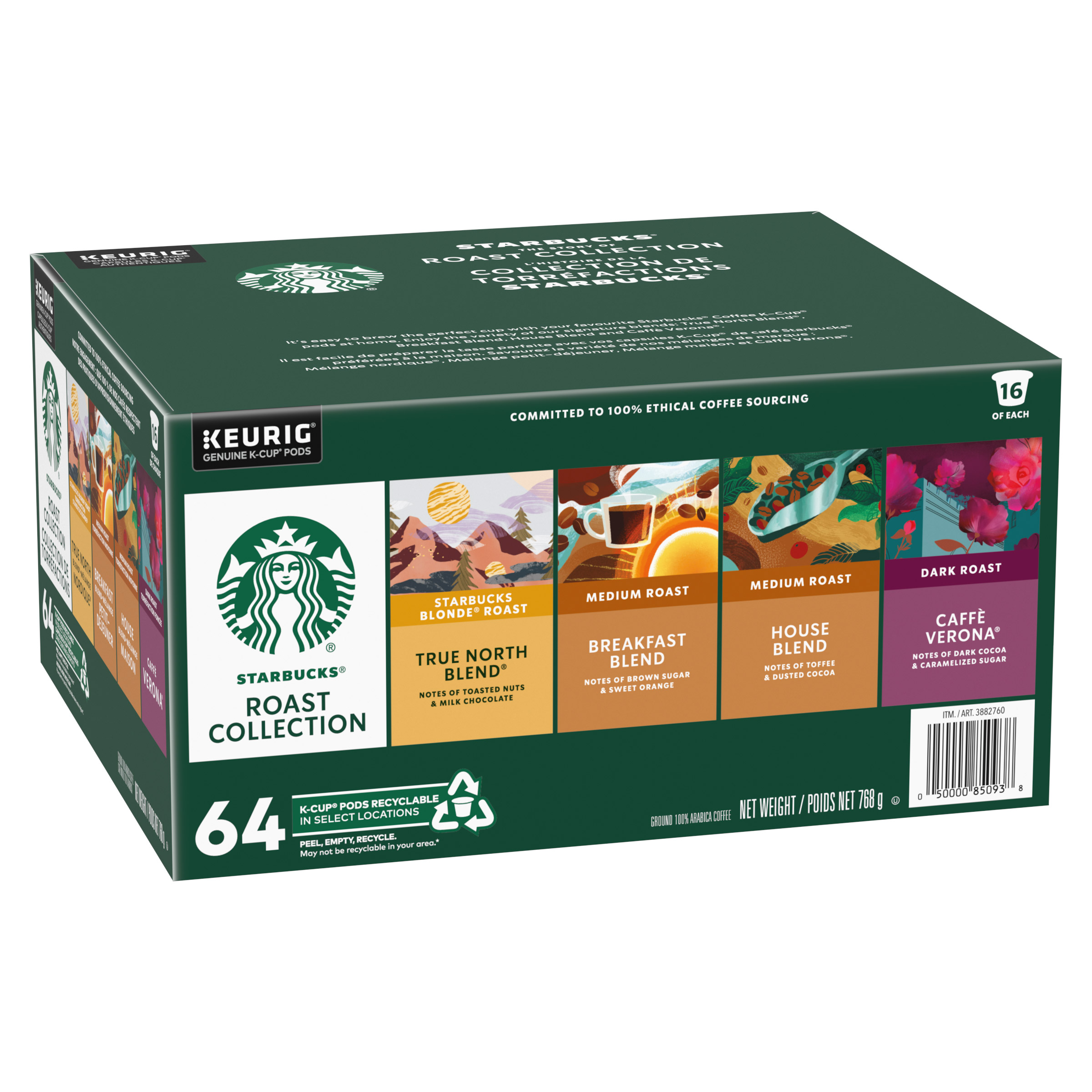 Starbucks Roast Collection K Cup Variety Pack, 64 count