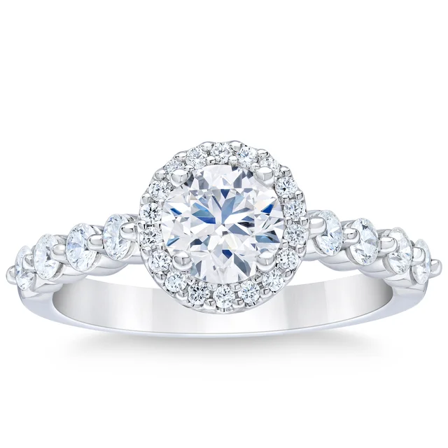 Round Brilliant 1.20 ctw VS2 Clarity, I Color Diamond Platinum Ring, Size 7
