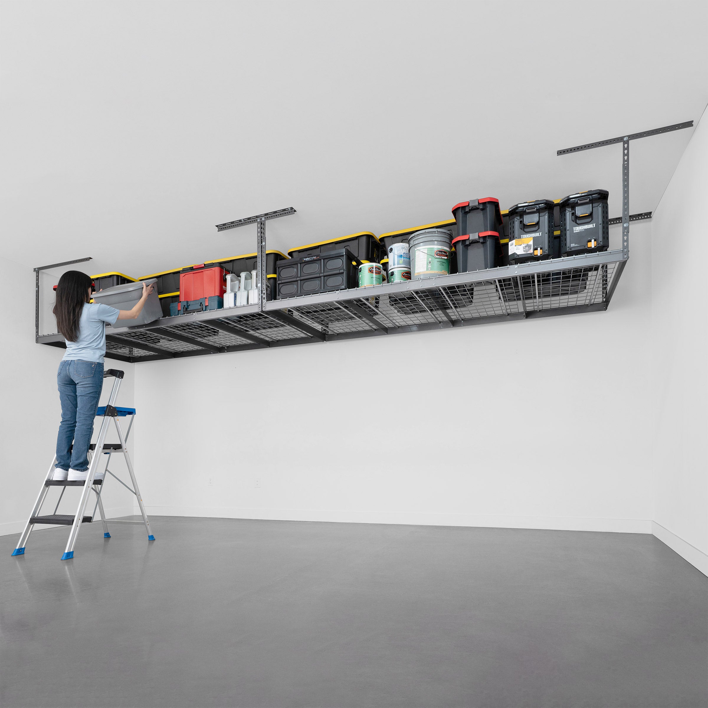 SafeRacks Super Duty 4 ft x 8 ft Overhead Garage Storage Rack and Accessories Kit, 2-pack