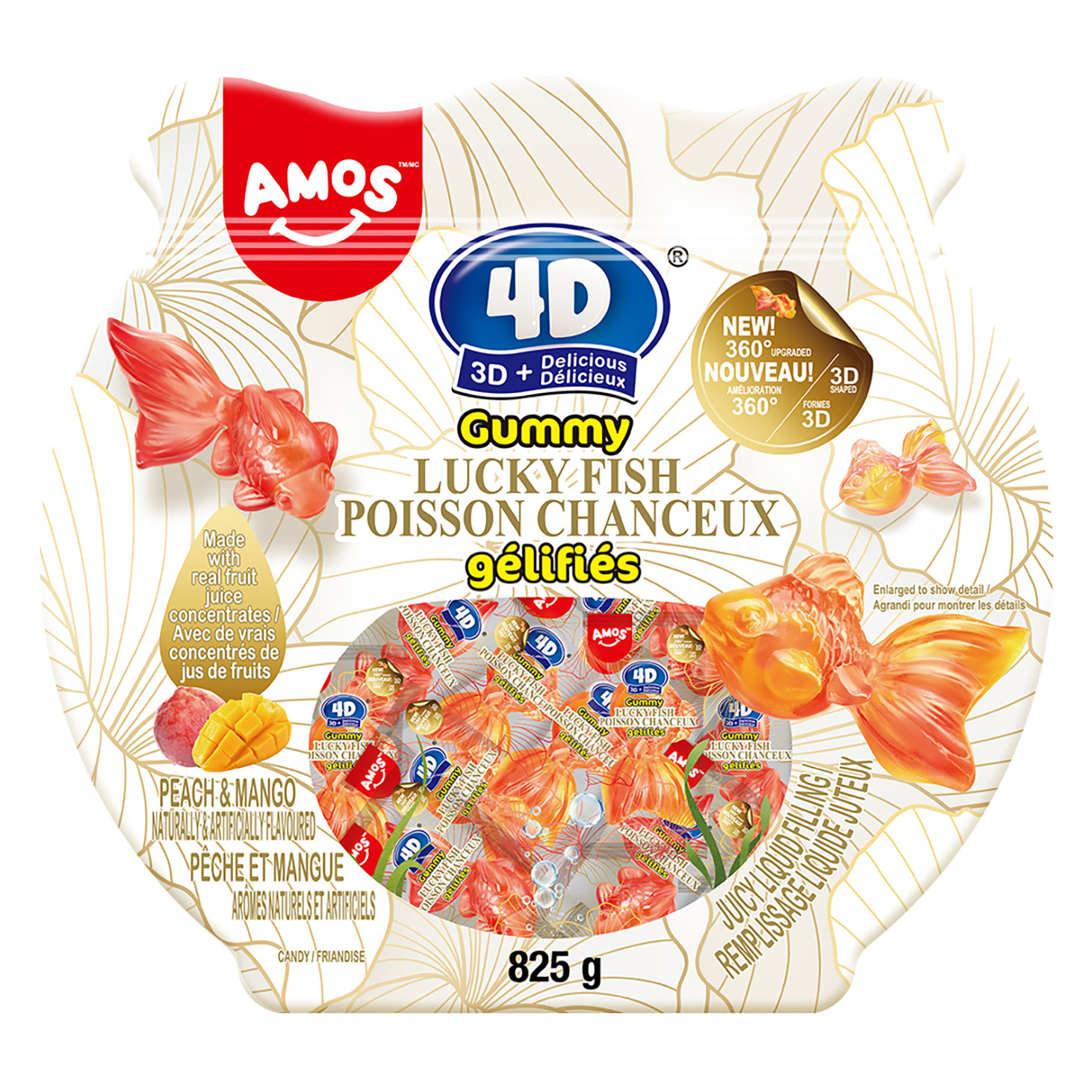Amos 4D Gummy Lucky Fish Candies, 825 g