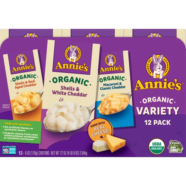 Annie's Organic Macaroni & Cheese Variety Pack, 6 oz, 12-count
