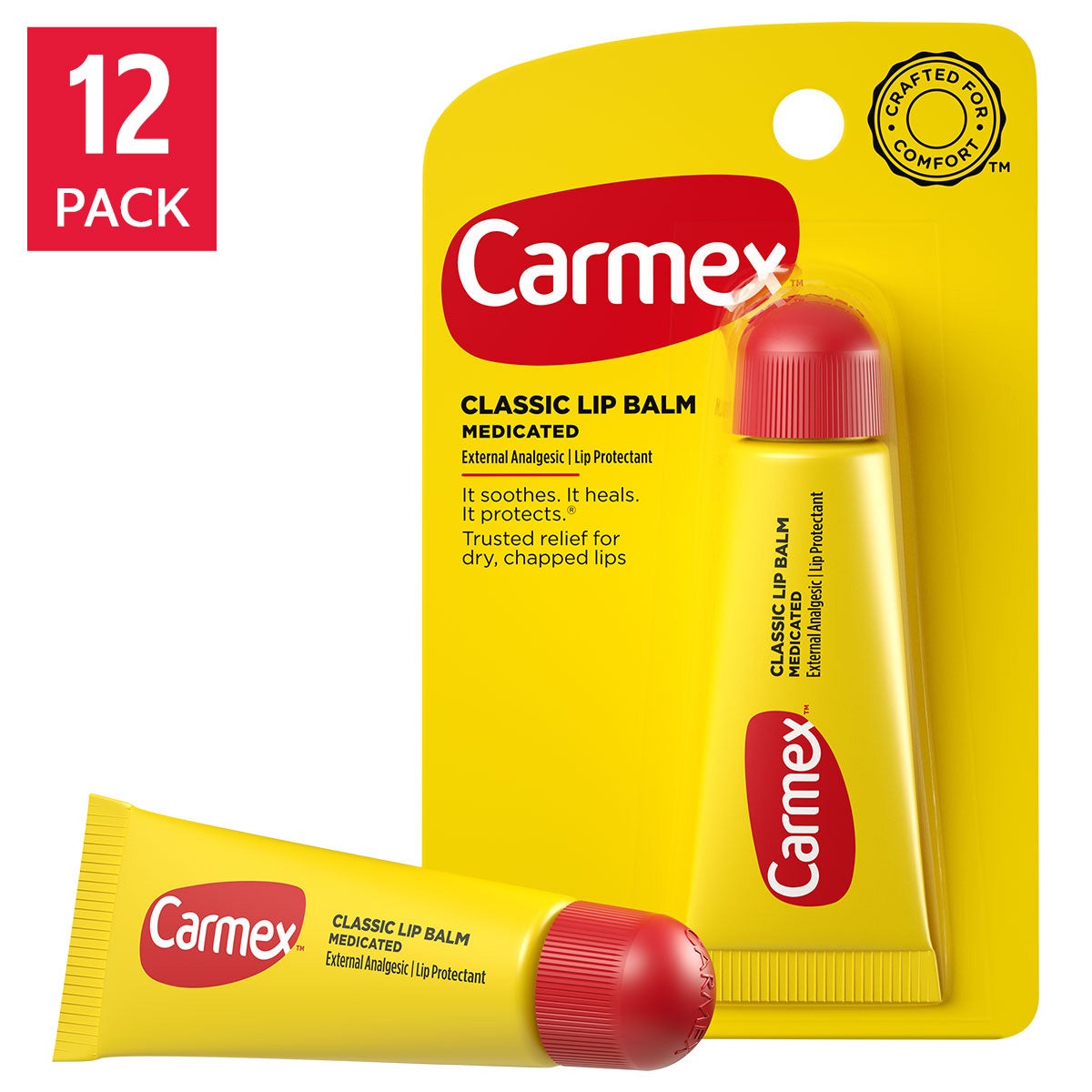 Carmex Lip Balm, Original Flavor, 0.35 oz, 12-count | Costco