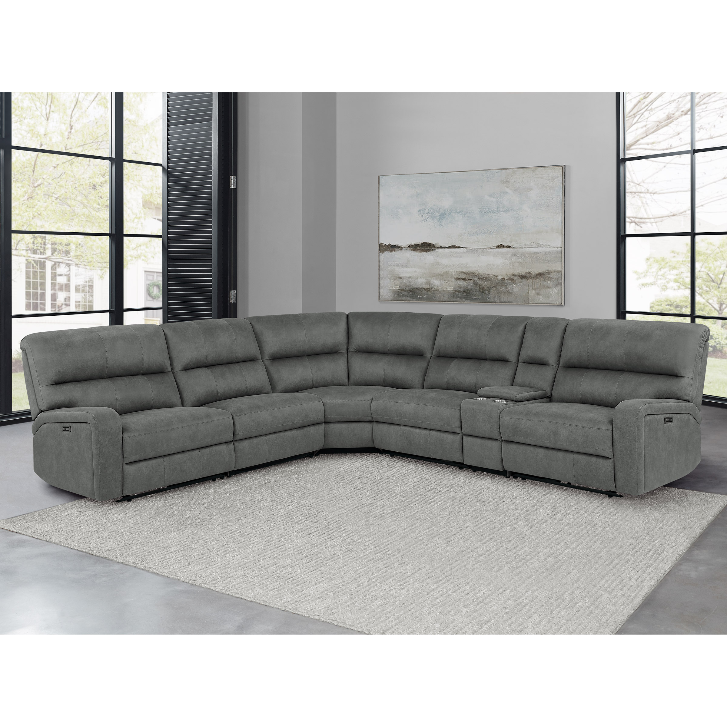 Barcalounger Amara Fabric Power Reclining Sectional with Power