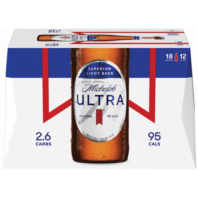 MICHELOB ULTRA AMERICAN LIGHT BEER 18/12 OZ BOTTLE